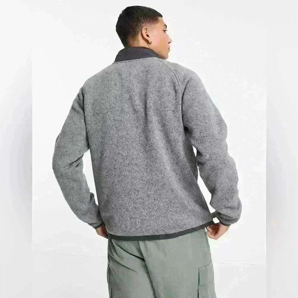 The North Face Gordon Lyons Men’s 1/4 Quarter Zip Knit Woven Sweater Gray S